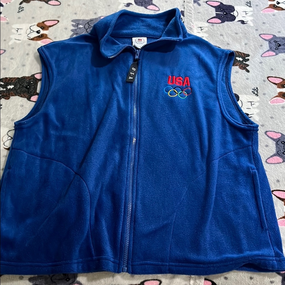 USA Olympics women’s L Blue Fleece Vest